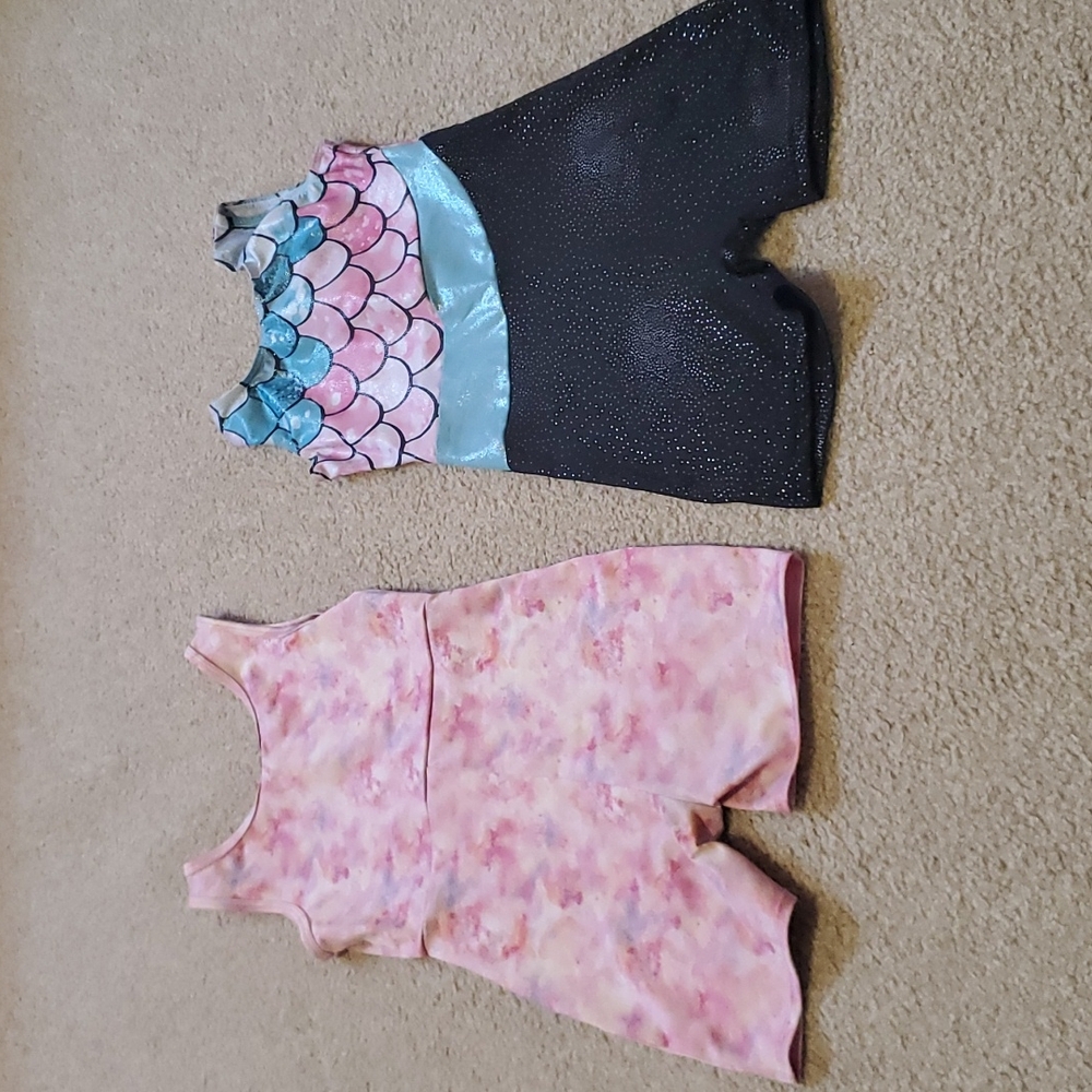 Gymnastics leotards, 2-pack, size 7/8